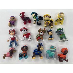 Paw Patrol Pups Dogs Figures Lot of 15 Mini Chase Marshall Ryder Mini